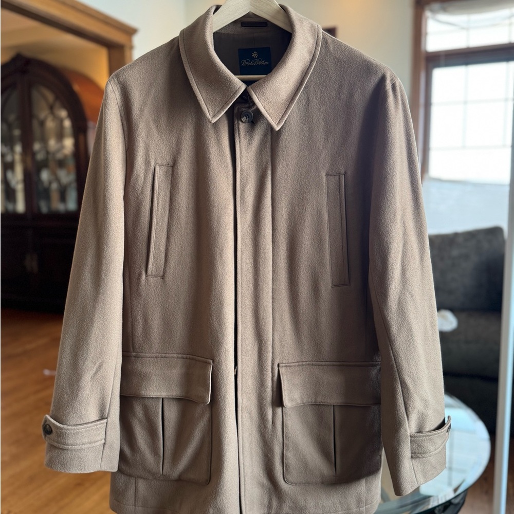 Brooks Brothers Tan Wool Coat - Loro Piana - Large